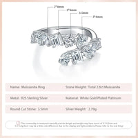 2.6 Carats Moissanite Diamond Eternity Rings