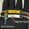 Engrave Letters Birthstone Bar Bracelet